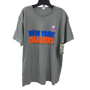 New York Islanders Hockey NHL Mens Medium Hanes Short Sleeve PolyCotton Tee